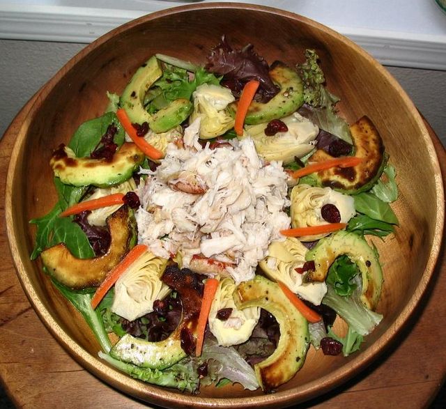 Fried Avacado Dungeness Crab Salad Finished